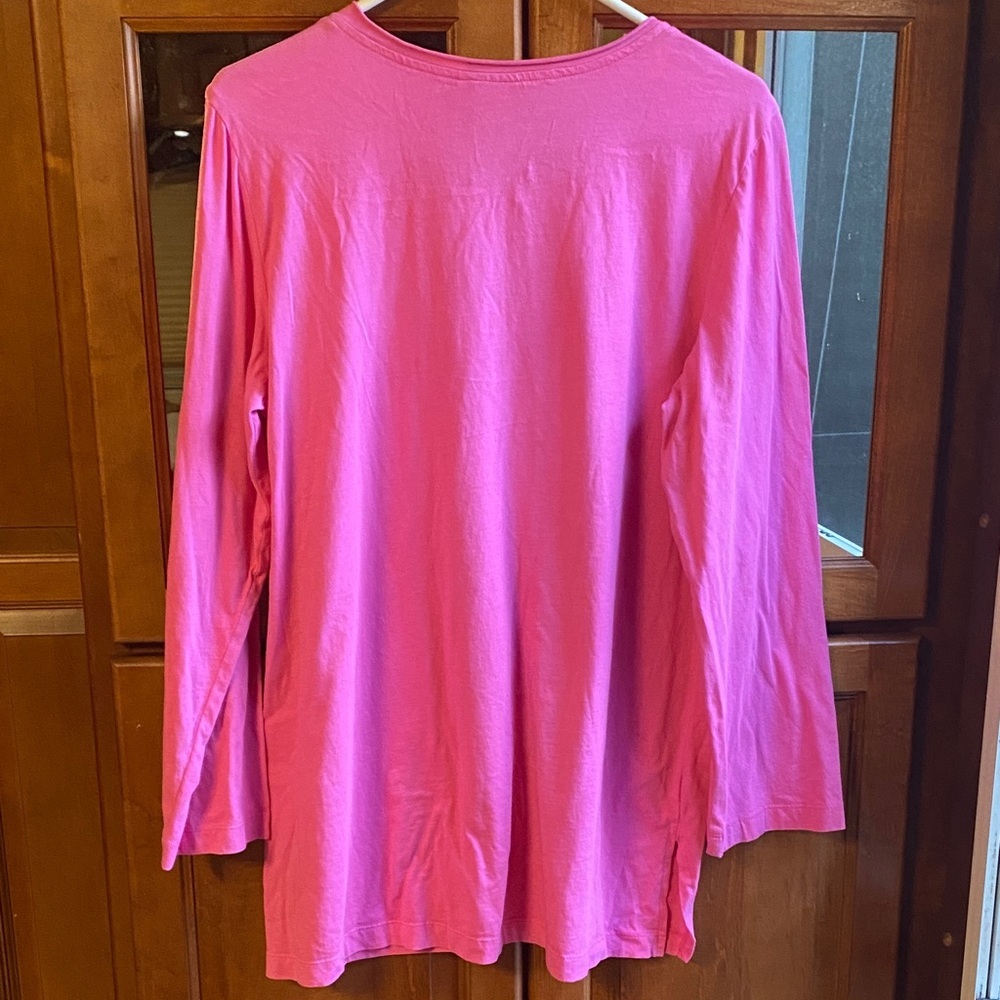 Focus Size Medium Magenta Soft Long Sleeve Top Fall Tunic Barbiecore Flowy - Picture 4 of 11